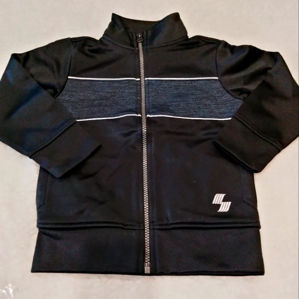 The Children's Place Sport black zip up athletic jacket NWT